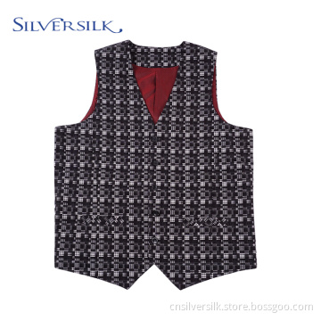 Plaid gentleman suit vest office wear waistcoat